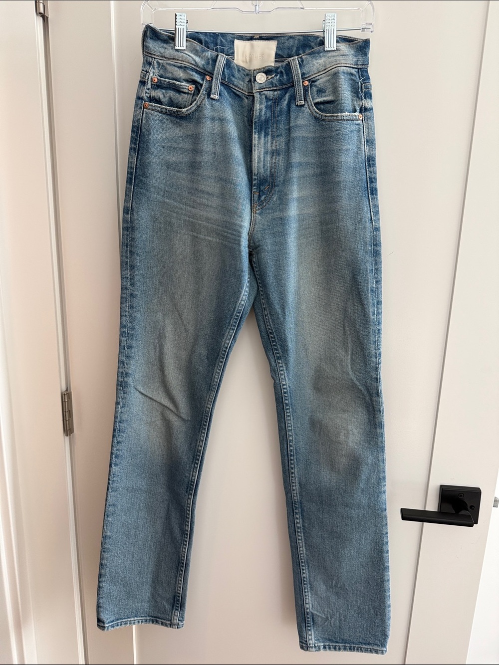 MOTHER Skinny Jeans in Light Blue Wash